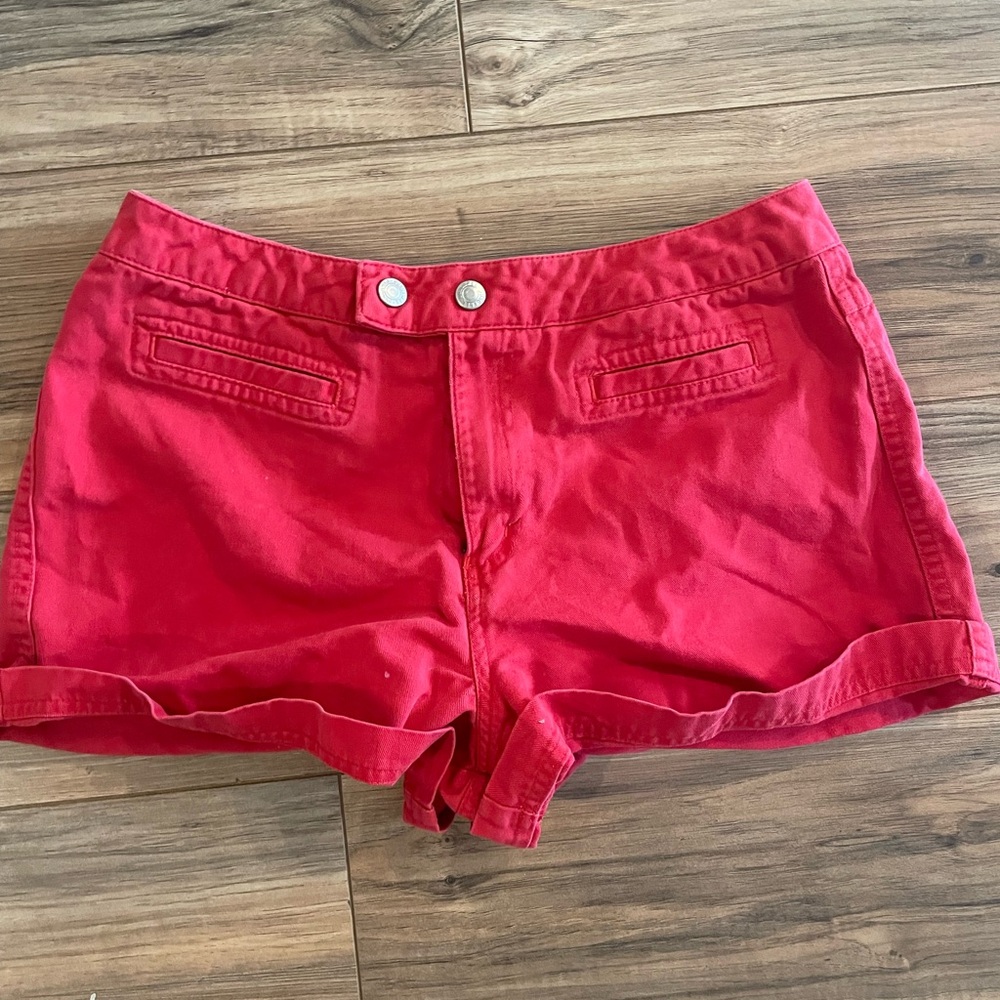 Copper Key Red High Waist Shorts